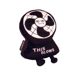 This blows plush desk fan